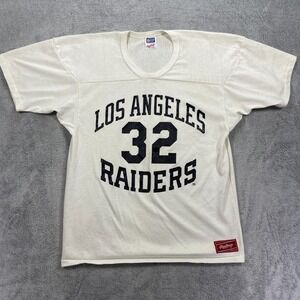 Vintage 80s Las Vegas Raiders T Shirt Adult Large Rawlings Marcus Allen #32